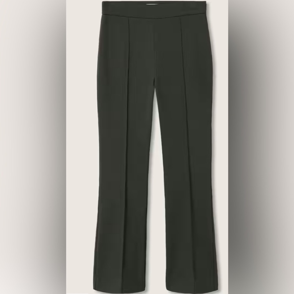 Wide-Leg Ankle Pants in Dark Olive